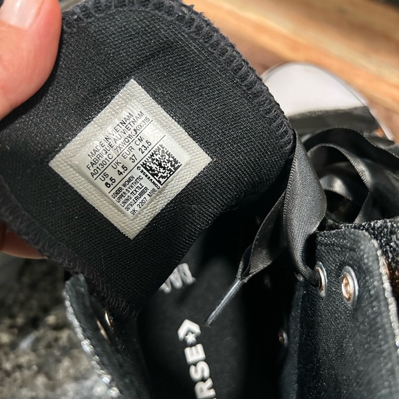 Converse platform high tops 6.5 black glitter - Picture 5 of 5